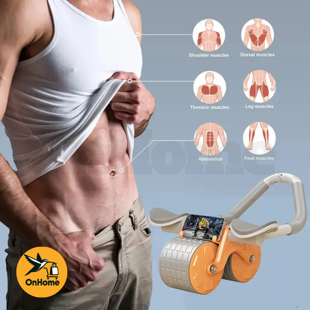 RUEDA ABDOMINAL DOBLE CON TECNOLOGÍA DE REBOTE AUTOMÁTICO