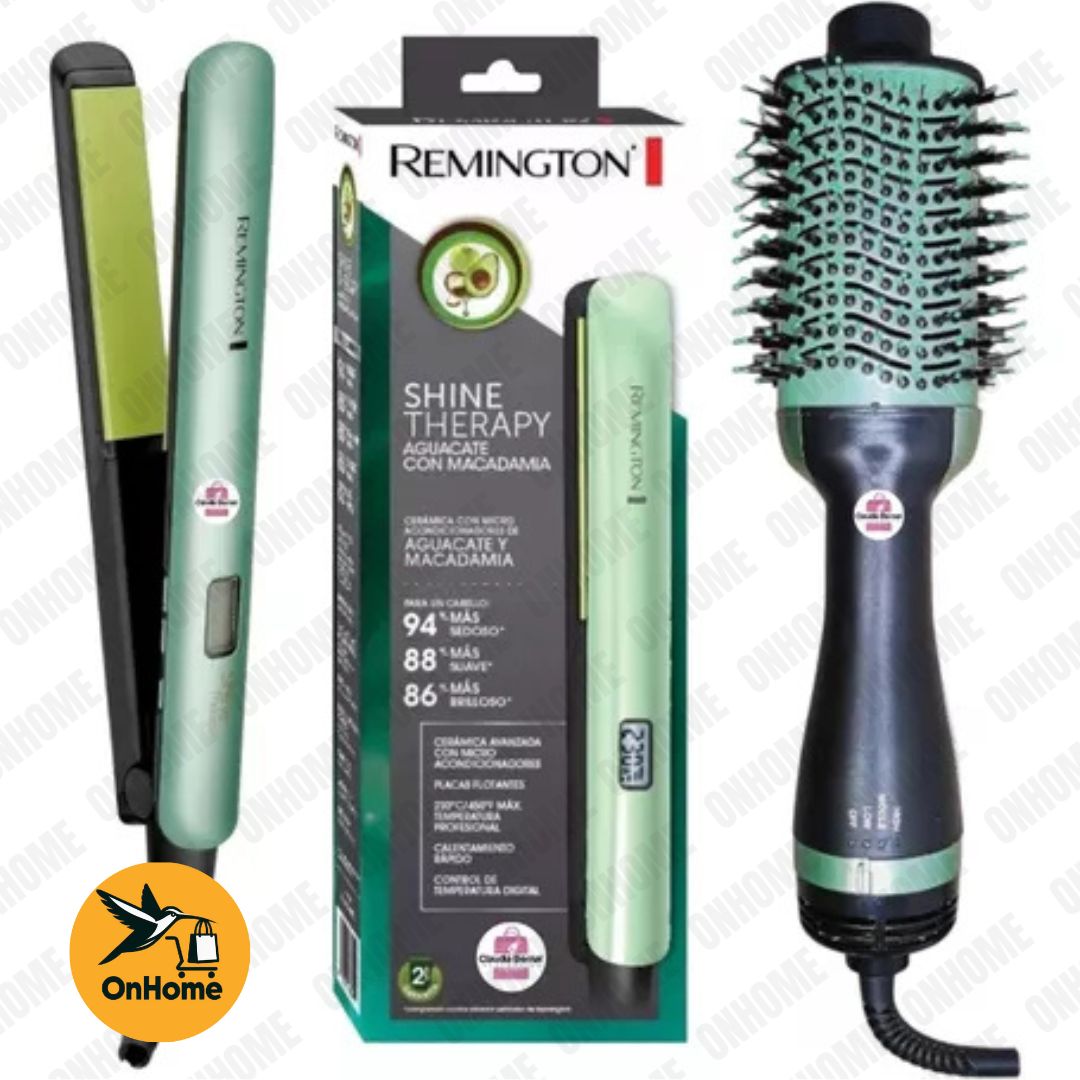COMBO PLANCHA REMINGTON AGUACATE + CEPILLO SECADOR 😍