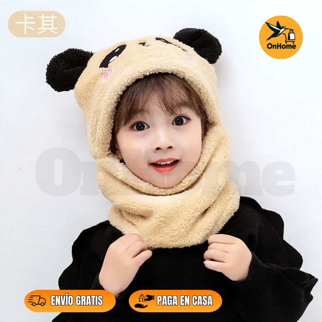 🧣 GORRO BUFANDA UNISEX CON DISEÑO DE OSITO 🧣