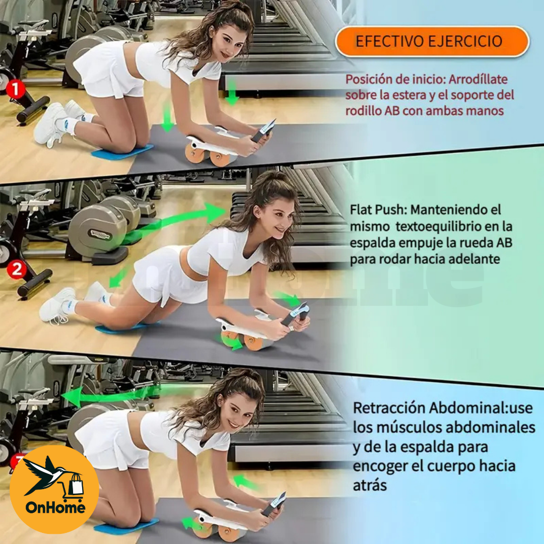 RUEDA ABDOMINAL DOBLE CON TECNOLOGÍA DE REBOTE AUTOMÁTICO