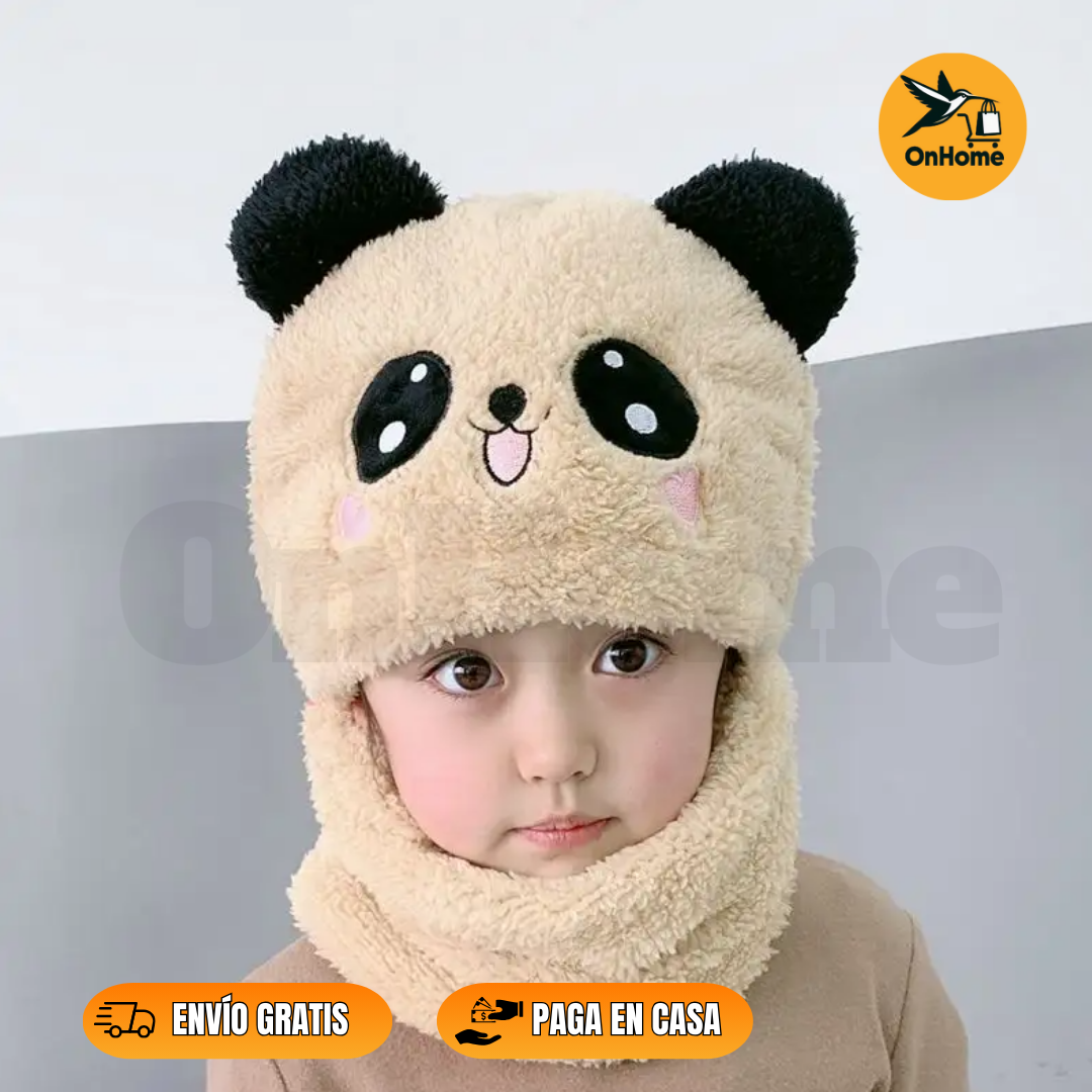 🧣 GORRO BUFANDA UNISEX CON DISEÑO DE OSITO 🧣