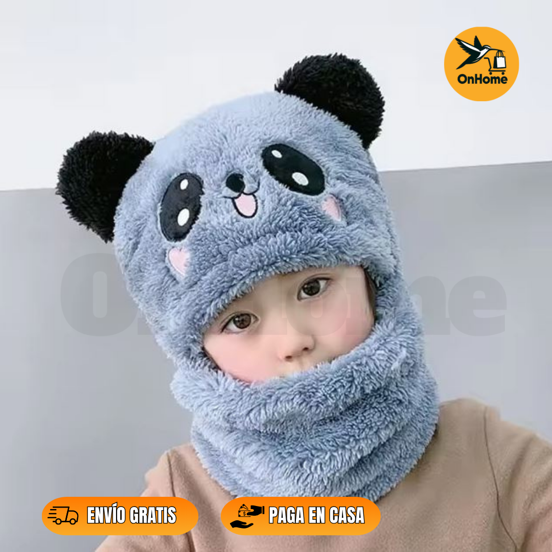 🧣 GORRO BUFANDA UNISEX CON DISEÑO DE OSITO 🧣