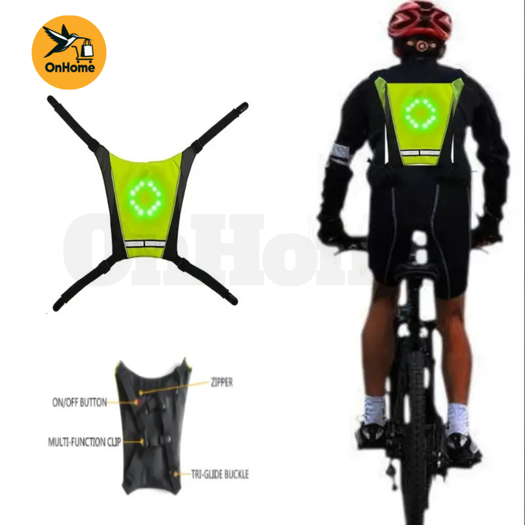 🚲CHALECO IMPERMEABLE REFLECTANTE LUMINOSO LED - CON DIRECCIÓN
