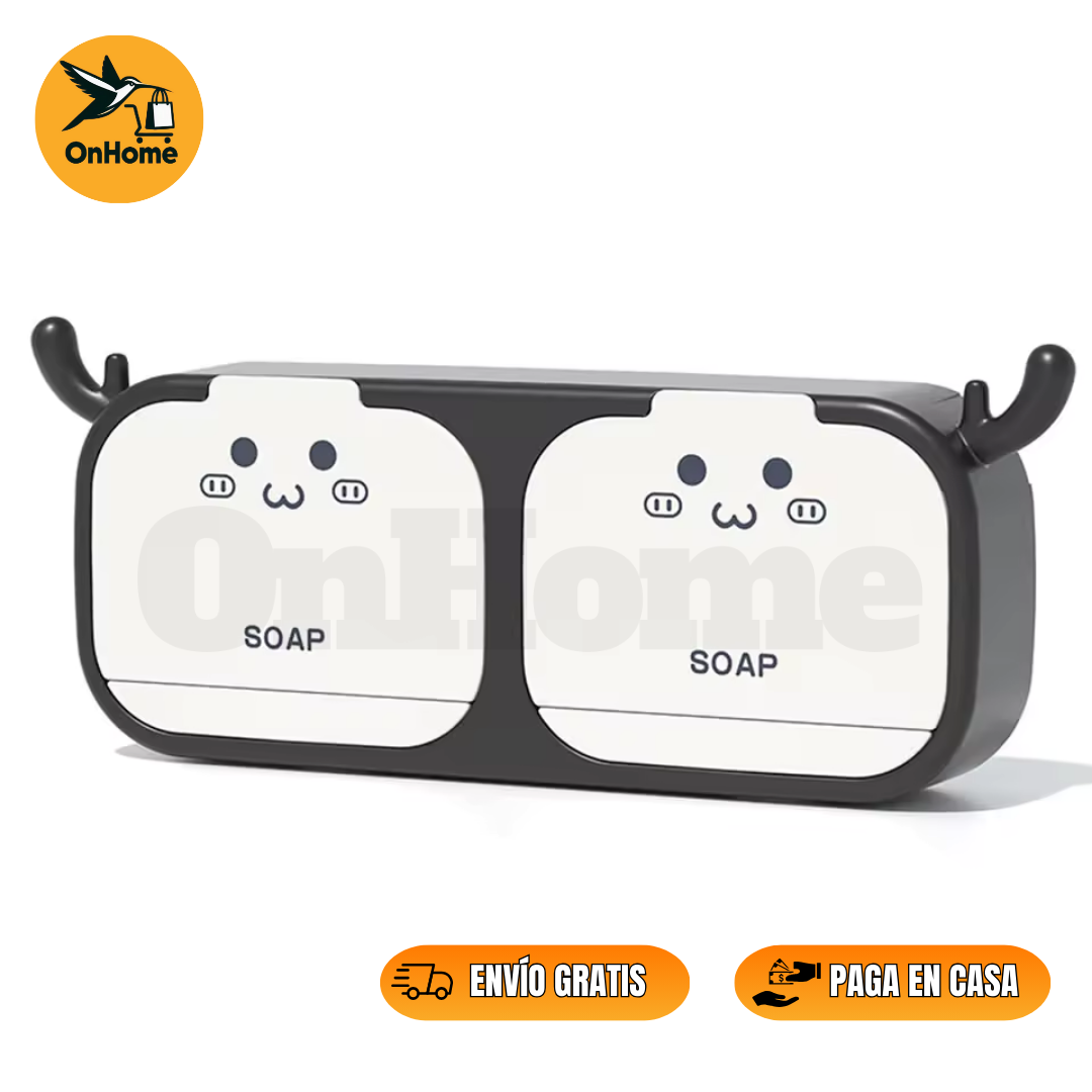 ORGANIZADOR Y JABONERA🧼 PARA BAÑO Y COCINA✨ (Negro)