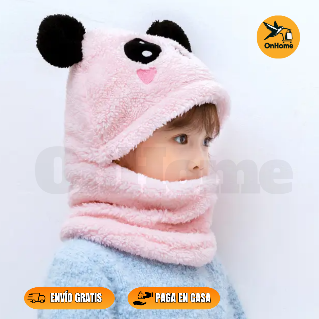 🧣 GORRO BUFANDA UNISEX CON DISEÑO DE OSITO 🧣