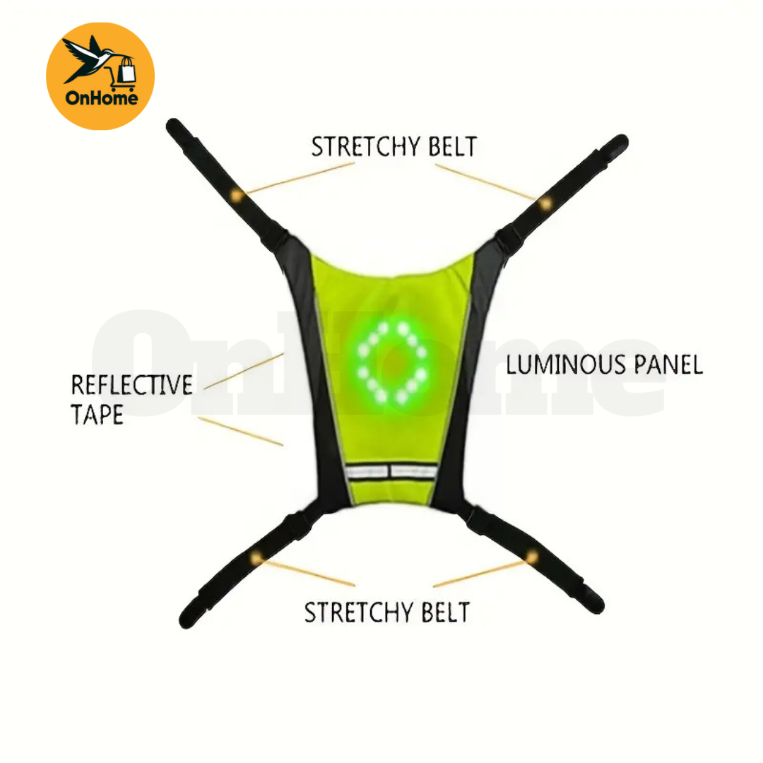 🚲CHALECO IMPERMEABLE REFLECTANTE LUMINOSO LED - CON DIRECCIÓN