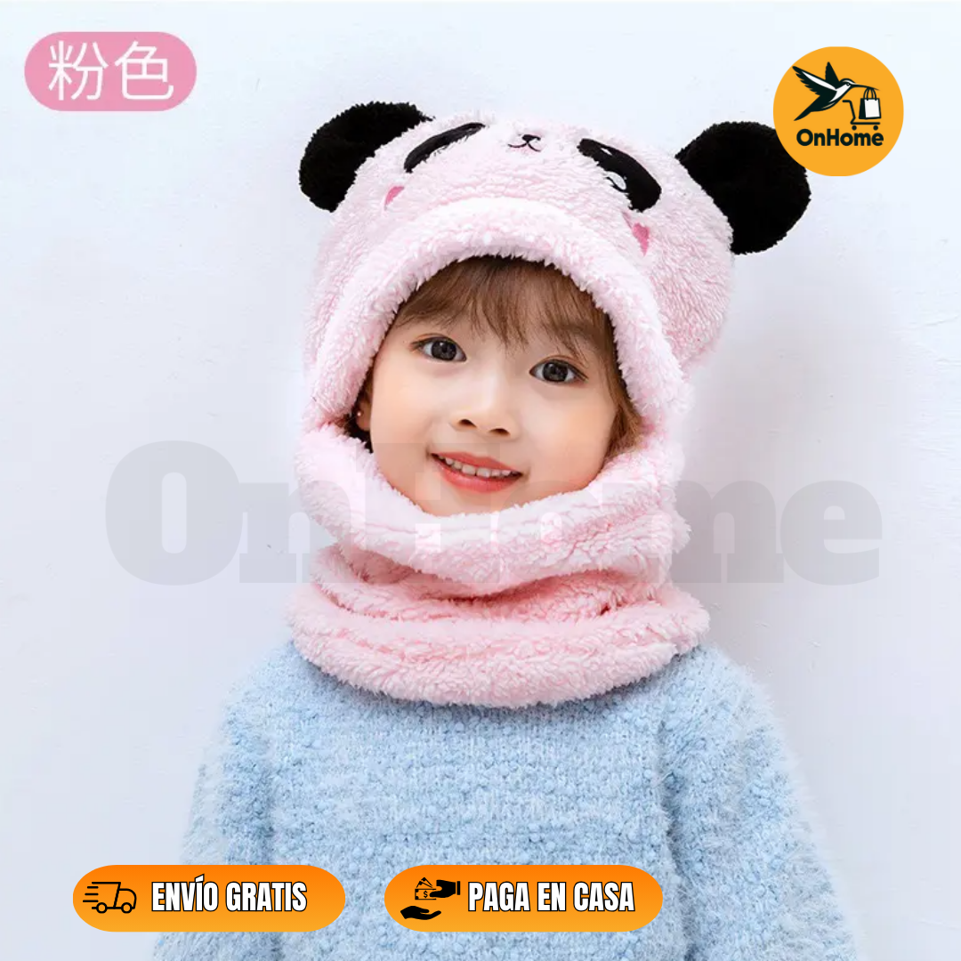 🧣 GORRO BUFANDA UNISEX CON DISEÑO DE OSITO 🧣