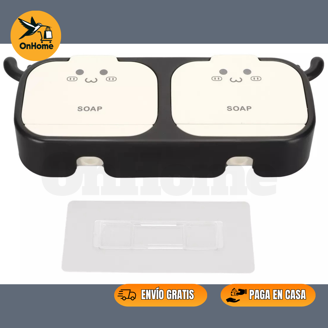 ORGANIZADOR Y JABONERA🧼 PARA BAÑO Y COCINA✨ (Negro)