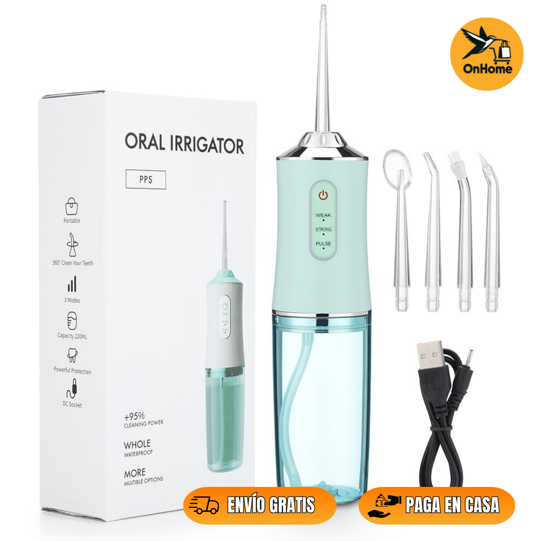 IRRIGADOR BUCAL RECARGABLE - ✨Elimina Bacterias Donde Tu Cepillo No Llega👄