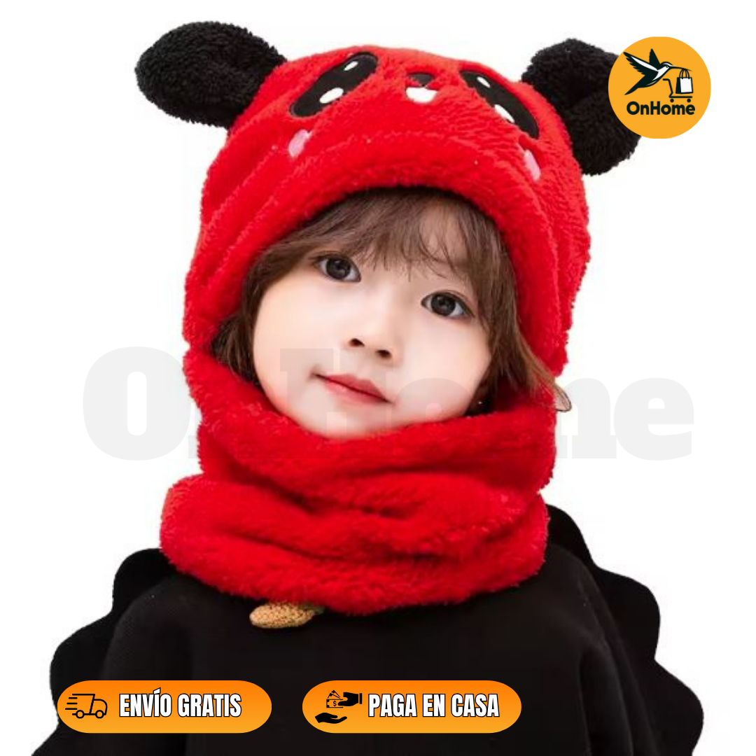 🧣 GORRO BUFANDA UNISEX CON DISEÑO DE OSITO 🧣