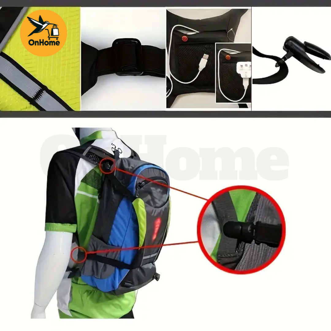 🚲CHALECO IMPERMEABLE REFLECTANTE LUMINOSO LED - CON DIRECCIÓN