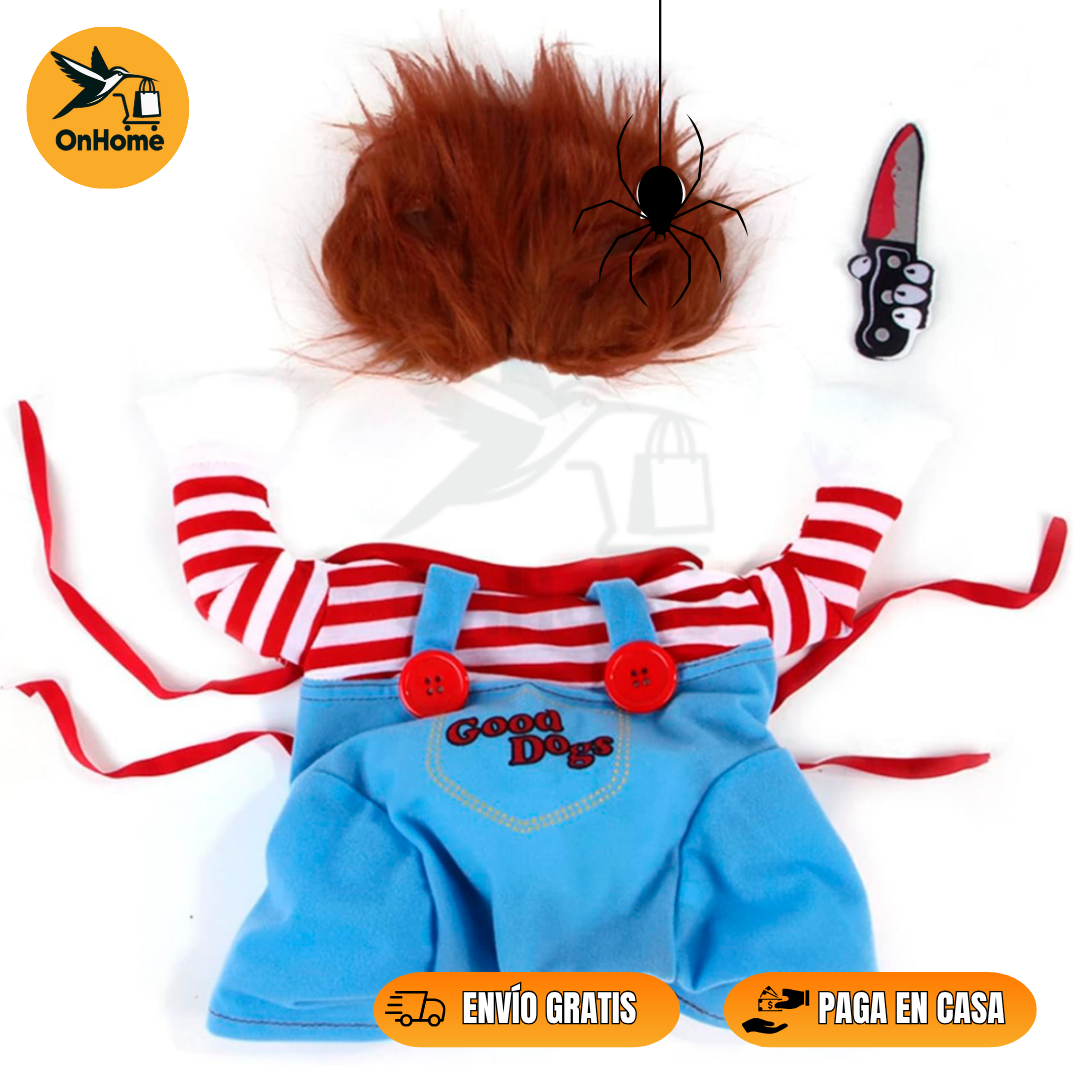 🕸️DISFRAZ DE CHUCKY PARA TUS MASCOTAS 👻(Perros🐶 y Gatos🐱)