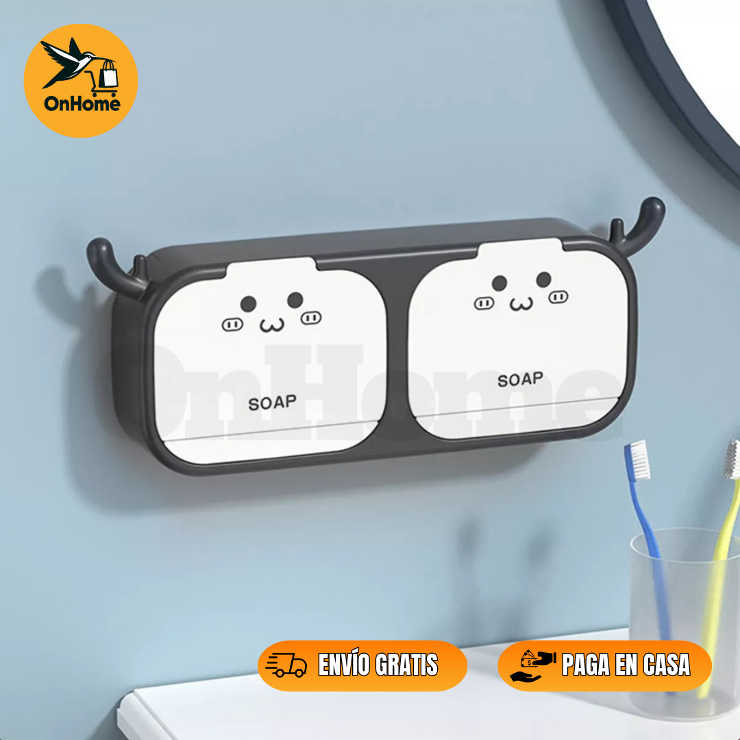 ORGANIZADOR Y JABONERA🧼 PARA BAÑO Y COCINA✨ (Negro)