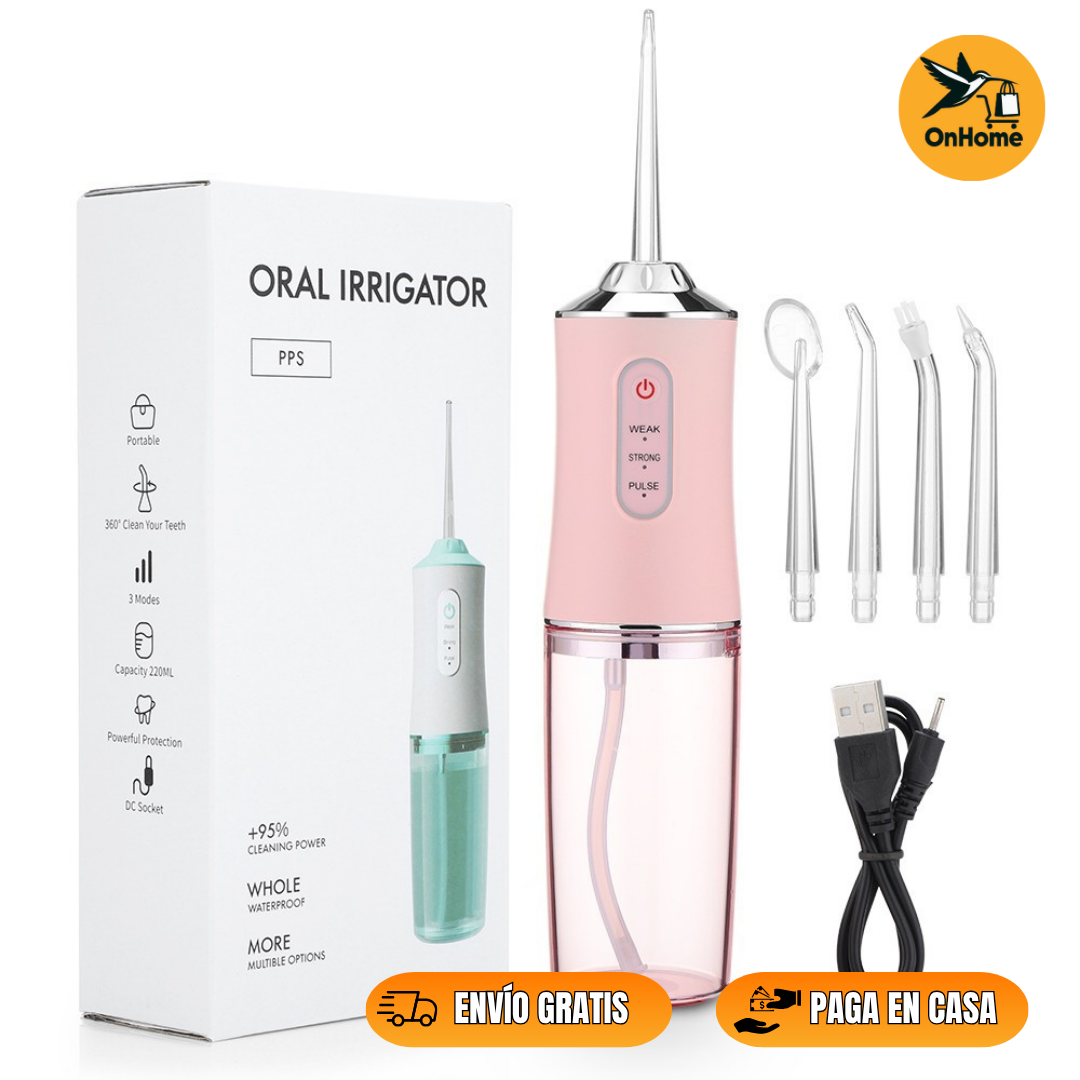 IRRIGADOR BUCAL RECARGABLE - ✨Elimina Bacterias Donde Tu Cepillo No Llega👄