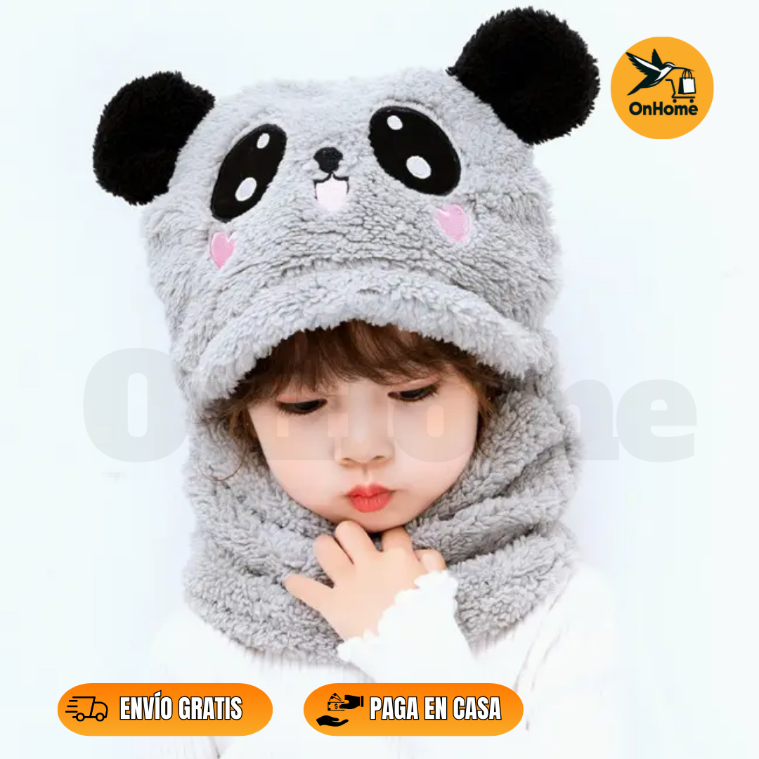 🧣 GORRO BUFANDA UNISEX CON DISEÑO DE OSITO 🧣