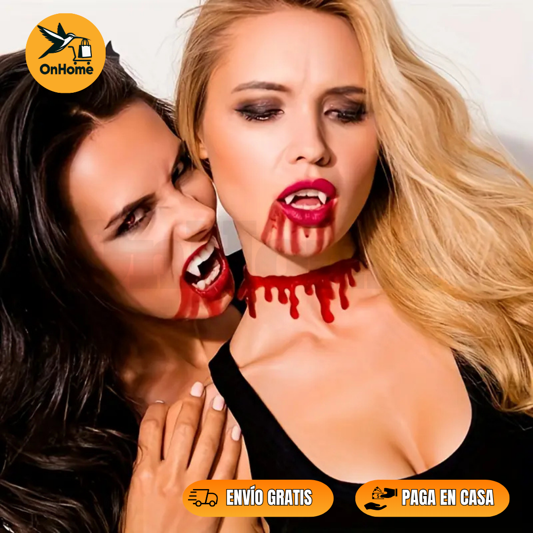 COLLAR DE SANGRE EN GOMA 🎃 (Para tu disfraz o fiestas de HALLOWEEN👻)