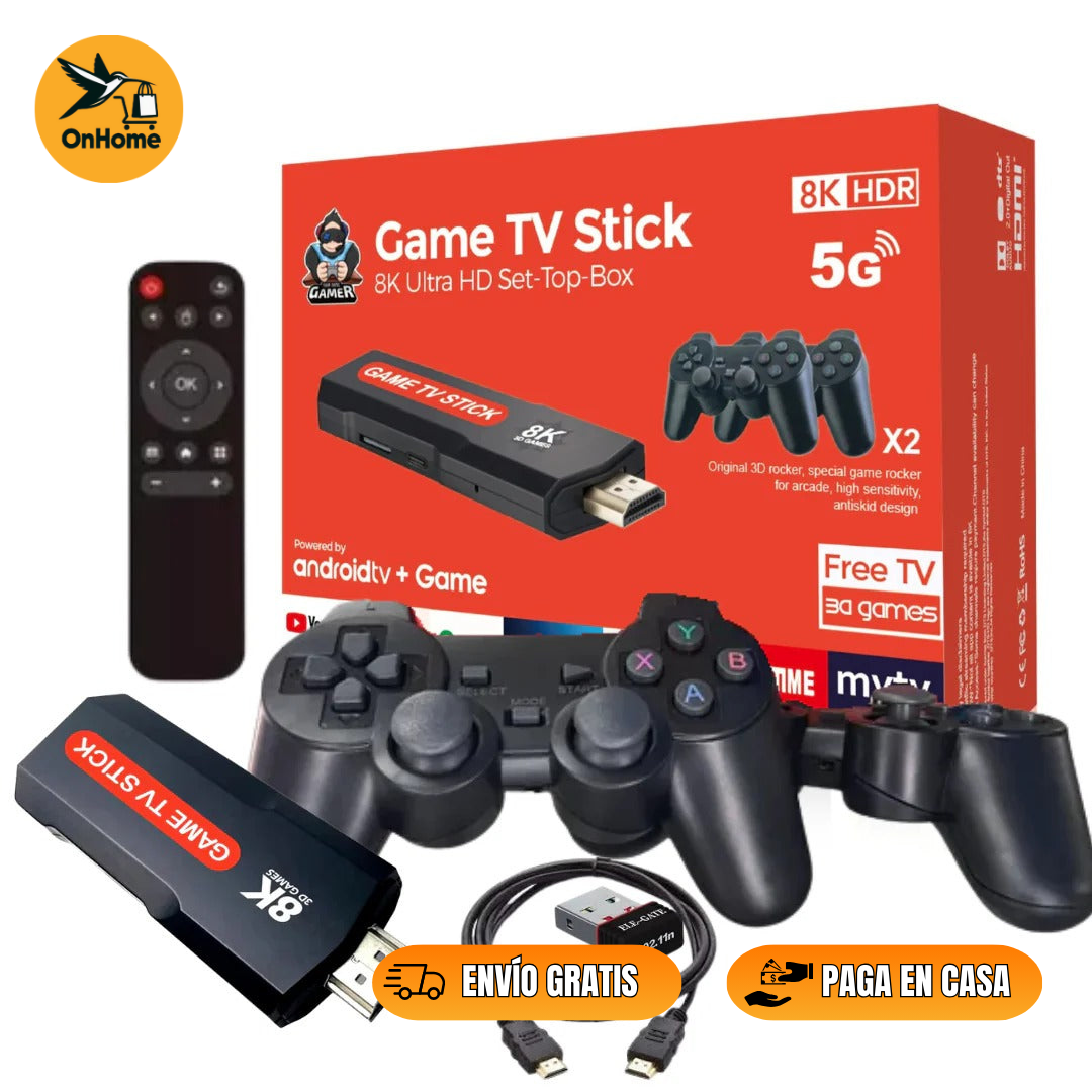 CONVERTIDOR A SMART TV📺 - GAME TV STICK 8K-HD🎮 (Disfruta de todas las plataformas de STREAMING para que veas películas y más)