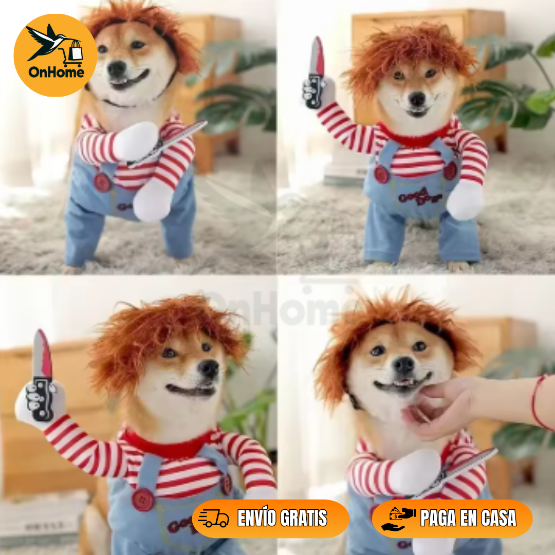 🕸️DISFRAZ DE CHUCKY PARA TUS MASCOTAS 👻(Perros🐶 y Gatos🐱)