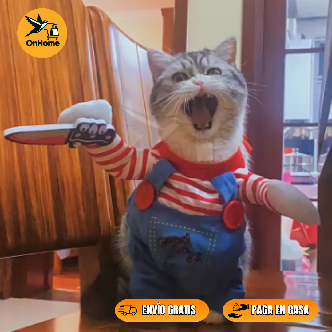 🕸️DISFRAZ DE CHUCKY PARA TUS MASCOTAS 👻(Perros🐶 y Gatos🐱)