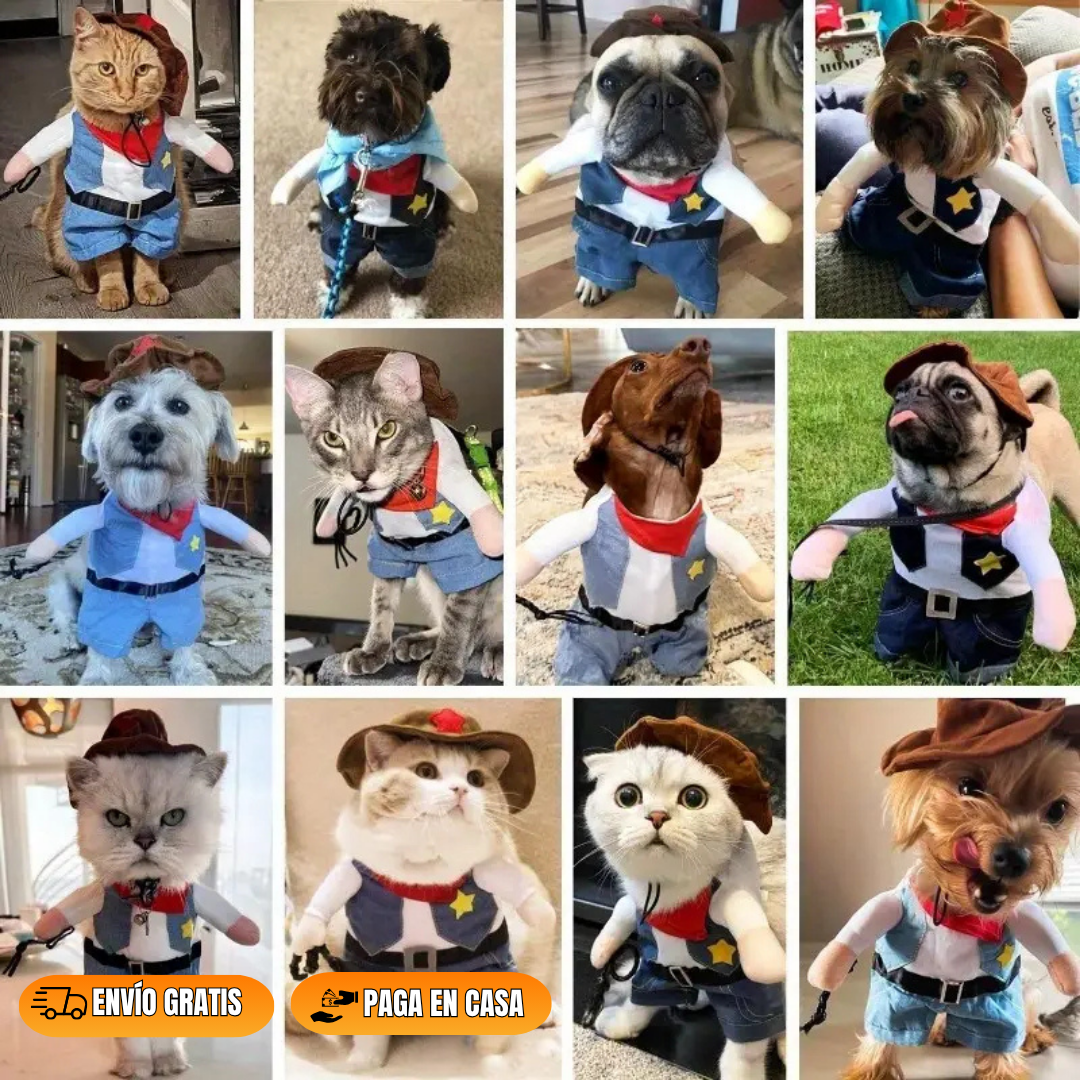 DISFRAZ DE VAQUERO ⭐SHERIFF⭐🐱🐶