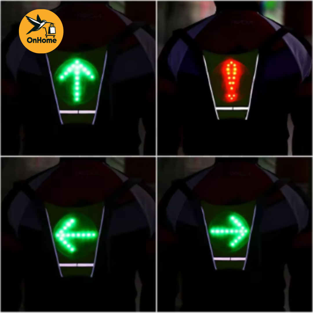 🚲CHALECO IMPERMEABLE REFLECTANTE LUMINOSO LED - CON DIRECCIÓN