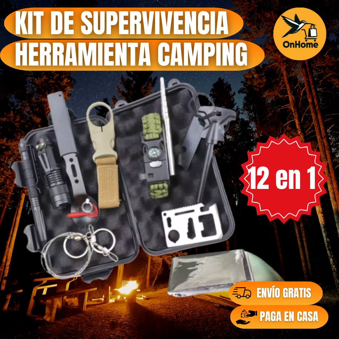 KIT DE SUPERVIVENCIA 12 EN 1 🧗♂️ HERRAMIENTA CAMPING ⛺