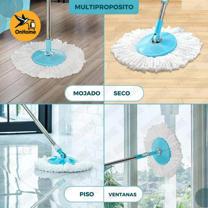 TRAPERO 360° CON BALDE + 2 MOPAS