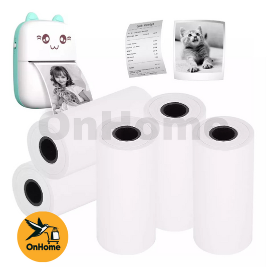ROLLOS DE PAPEL PARA MINI IMPRESORA TÉRMICA SET X5