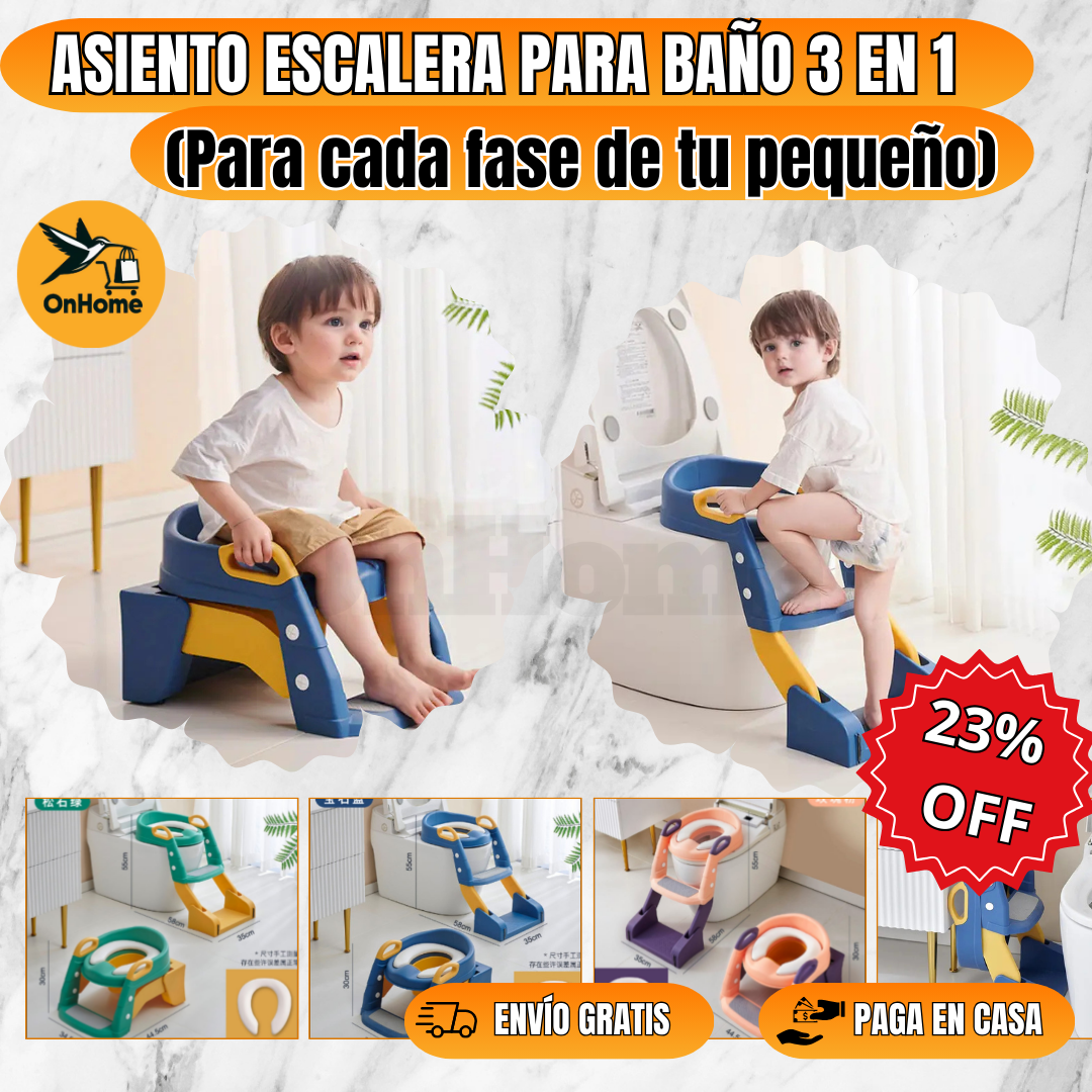 ASIENTO ESCALERA DE BAÑO - 3 EN 1 (Para cada fase de tu pequeño)👧🧑