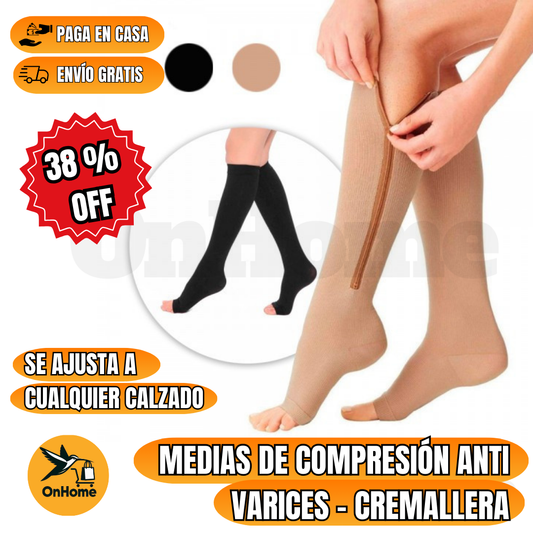 MEDIAS ZIP SOX DE COMPRESIÓN 🦵ANTI VARICES - CON CREMALLERA💃🕺