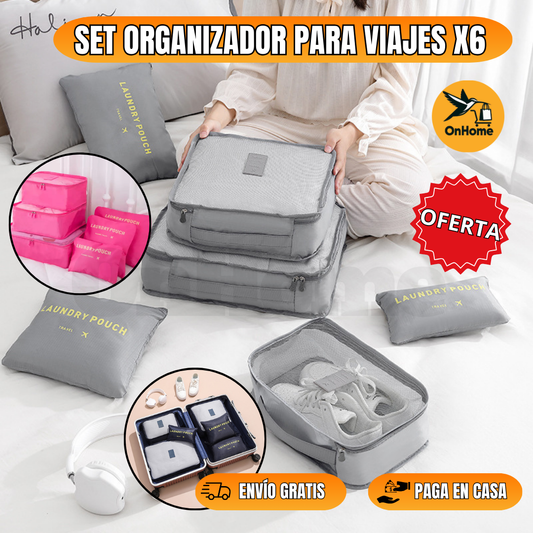 SET ORGANIZADOR PARA VIAJES X6 UNIDADES