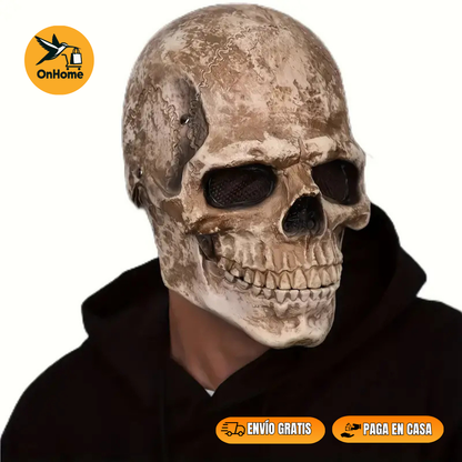 MASCARA DE CALAVERA - LATEX🎃👻 (Con movimiento de mandíbula y luz en ojos)