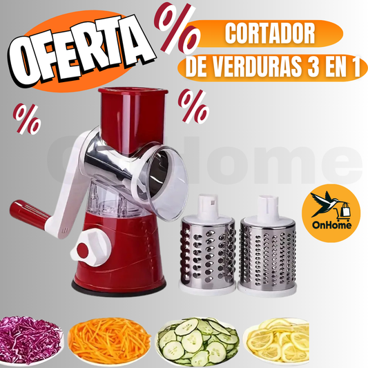 RALLADOR Y CORTADOR DE VERDURAS 3 EN 1