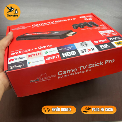 CONVERTIDOR A SMART TV📺 - GAME TV STICK 8K-HD🎮 (Disfruta de todas las plataformas de STREAMING para que veas películas y más)