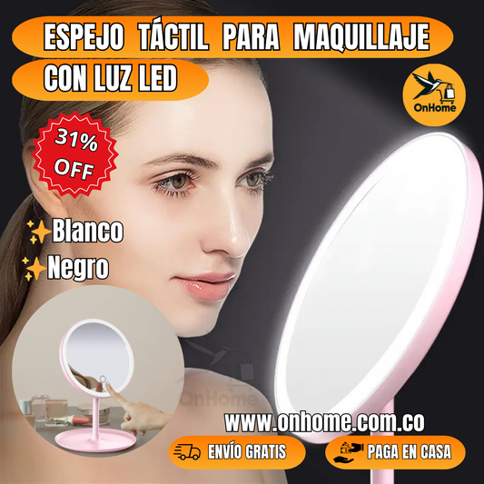 ESPEJO TÁCTIL PARA MAQUILLAJE CON LUZ LED🤩💖