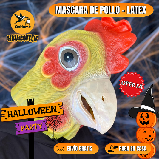 MASCARA DE POLLO EN LATEX🎃🐥