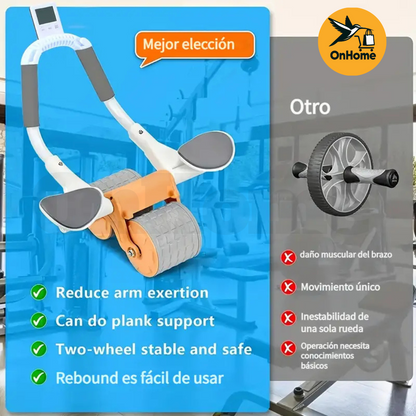 RUEDA ABDOMINAL DOBLE CON TECNOLOGÍA DE REBOTE AUTOMÁTICO