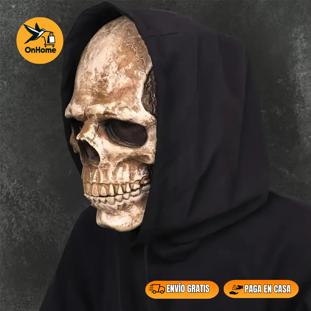 MASCARA DE CALAVERA - LATEX🎃👻 (Con movimiento de mandíbula y luz en ojos)
