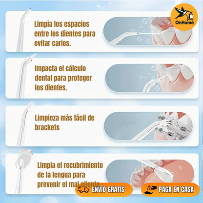 IRRIGADOR BUCAL RECARGABLE - ✨Elimina Bacterias Donde Tu Cepillo No Llega👄