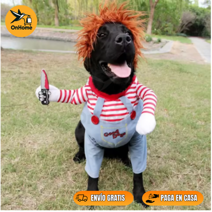 🕸️DISFRAZ DE CHUCKY PARA TUS MASCOTAS 👻(Perros🐶 y Gatos🐱)
