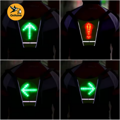 🚲CHALECO IMPERMEABLE REFLECTANTE LUMINOSO LED - CON DIRECCIÓN