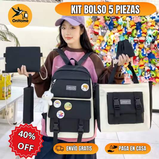 BOLSO 5 PIEZAS✨ KIT MULTIFUNCIONAL🎒