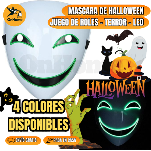 MASCARA DE HALLOWEEN👻 - JUEGO DE ROLES - TERROR - LED