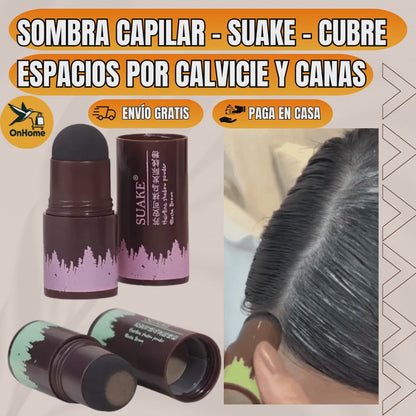SOMBRA CAPILAR - SUAKE - CUBRE ESPACIOS POR CALVICIE Y CANAS😎